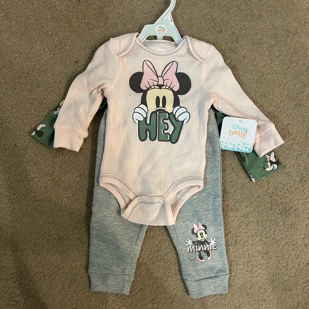 Disney Pink and Gray Minnie Mouse Kids Matching Set